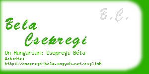 bela csepregi business card