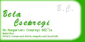 bela csepregi business card